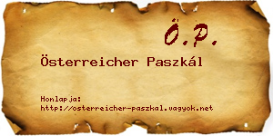 Österreicher Paszkál névjegykártya